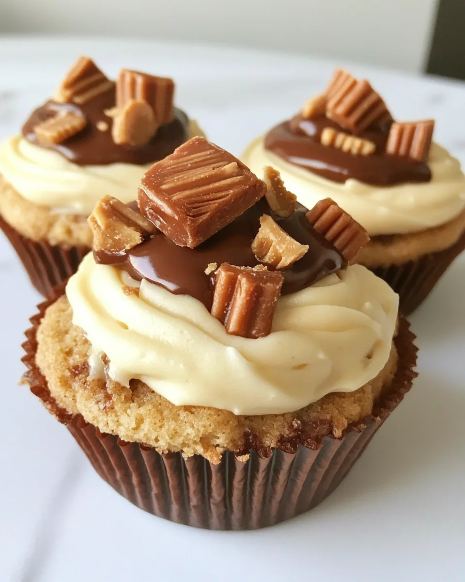 Peanut Butter Cup Cookie Cupcakes