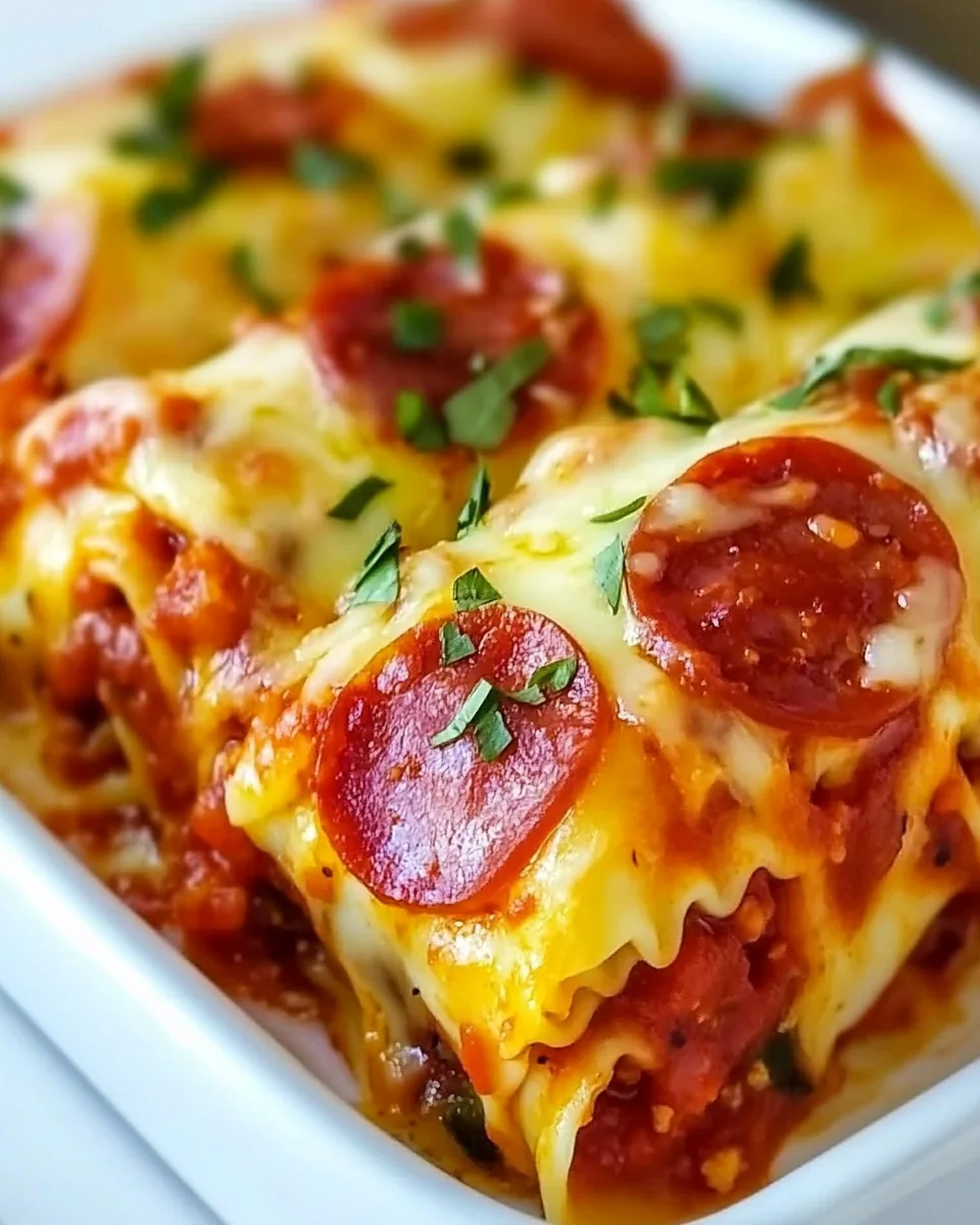 Pepperoni Lasagna Roll Ups