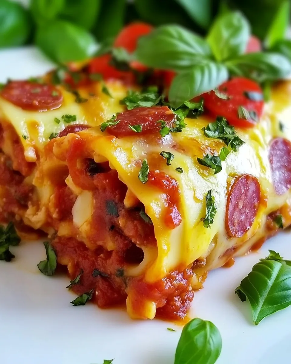 Pepperoni Lasagna Roll Ups