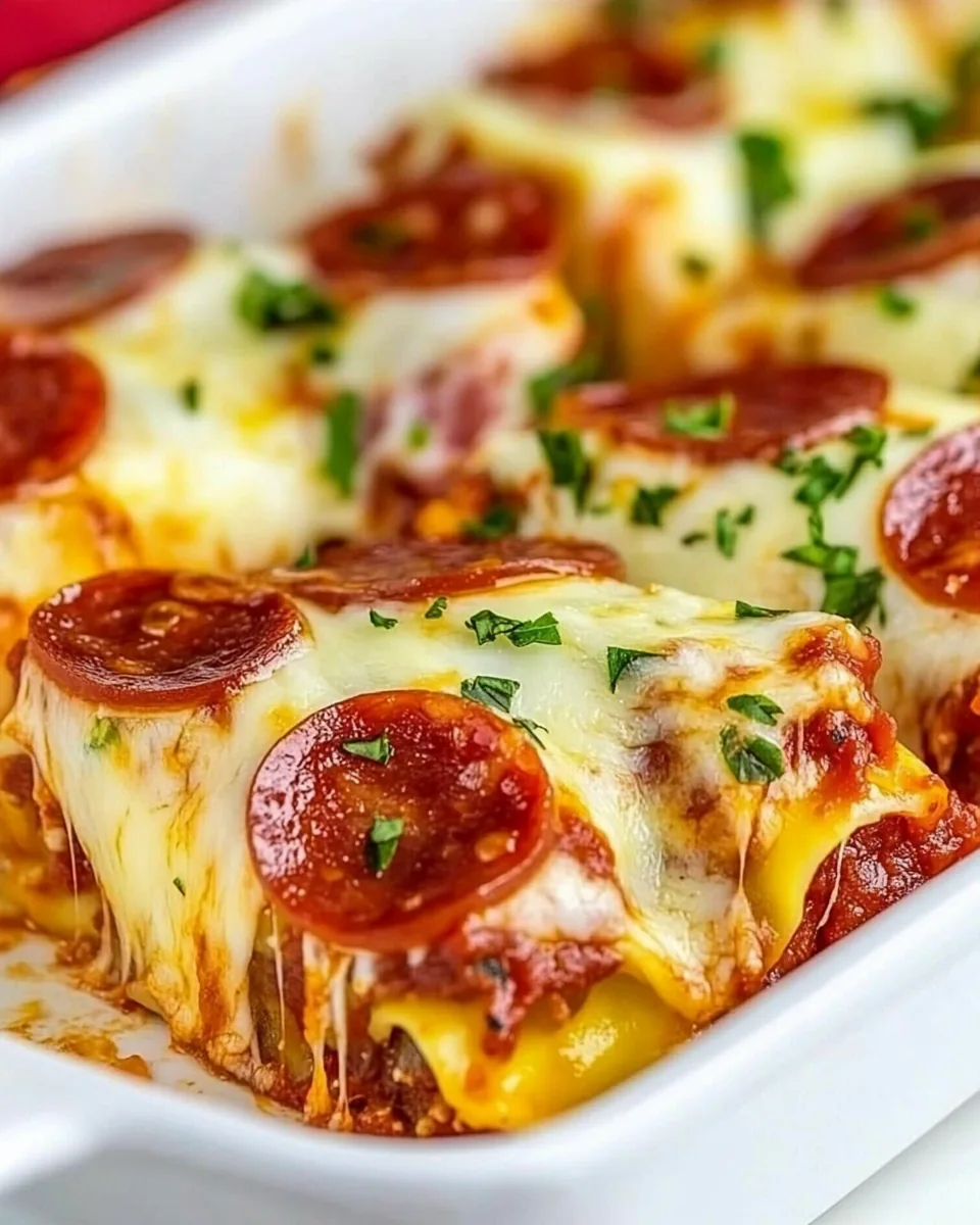 Pepperoni Lasagna Roll Ups
