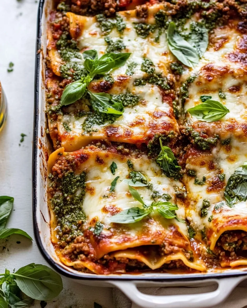 Pesto Bolognese Lasagna