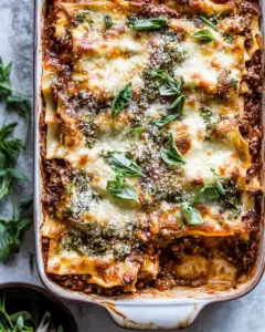Pesto Bolognese Lasagna