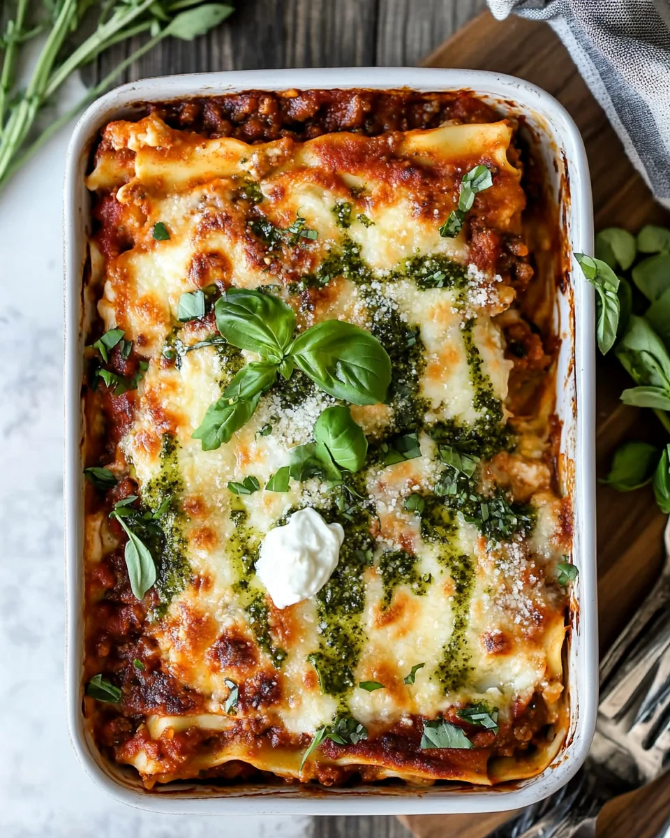Pesto Bolognese Lasagna