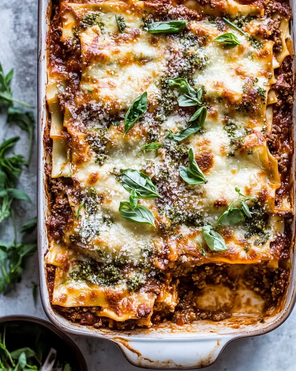 Pesto Bolognese Lasagna