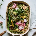 Pesto Quinoa White Bean Bake