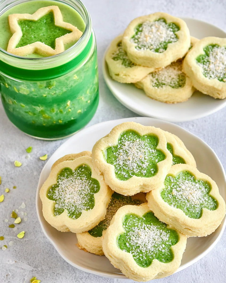 Pistachio Pudding Linzer Cookies