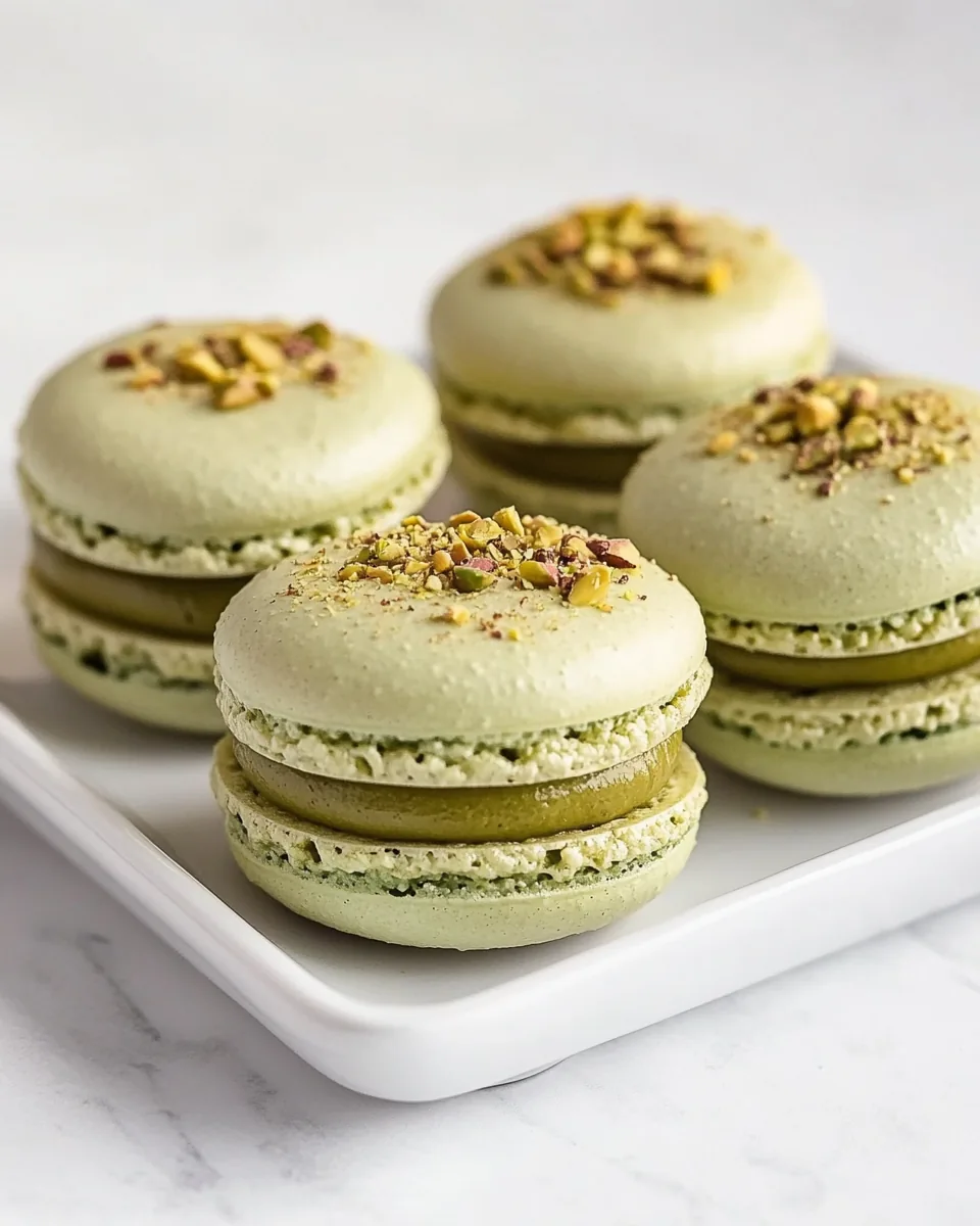 Pistachio Raspberry Macarons