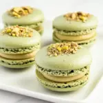 Pistachio Raspberry Macarons