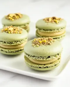 Pistachio Raspberry Macarons