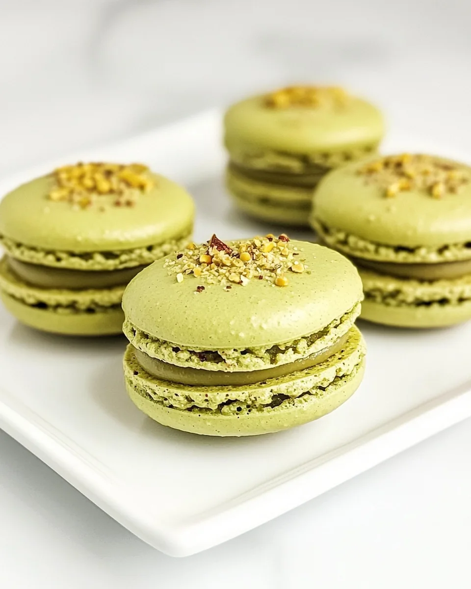 Pistachio Raspberry Macarons