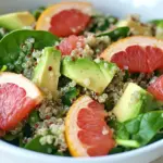 Quinoa Salad with Spinach Grapefruit Avocado