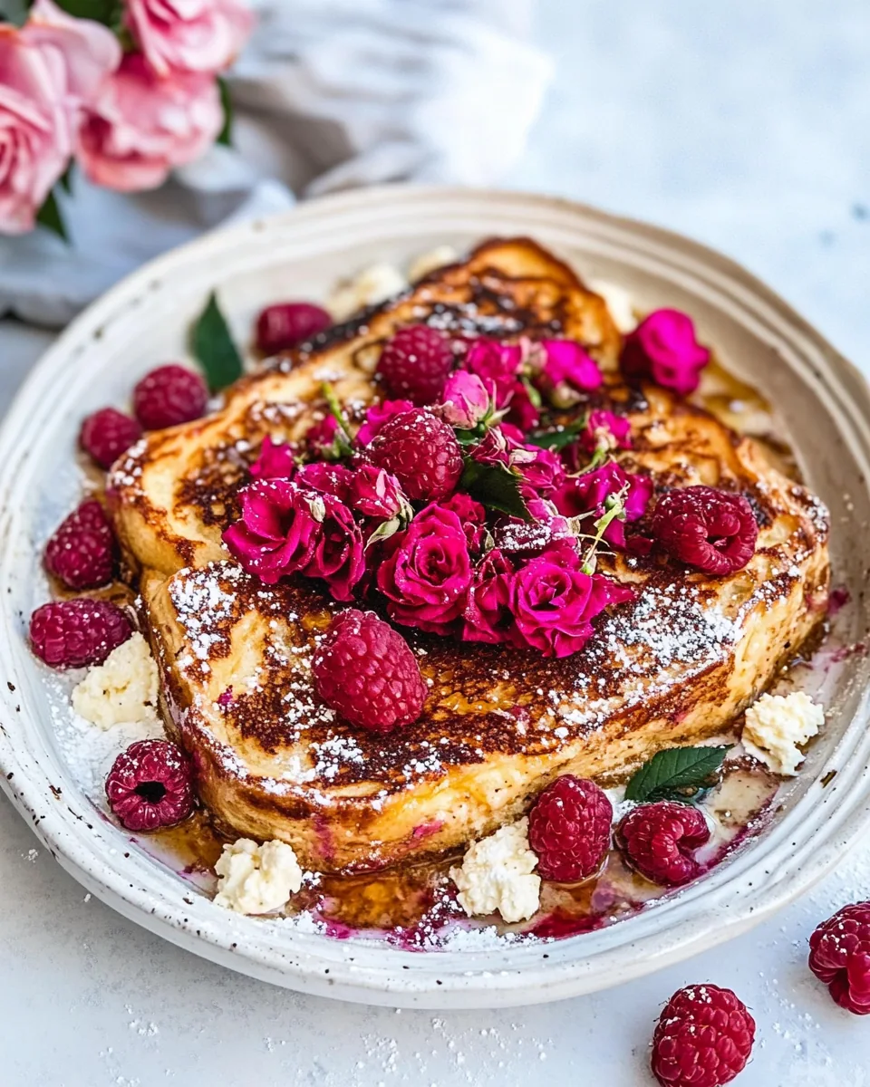 Raspberry Rose Baked French Toast