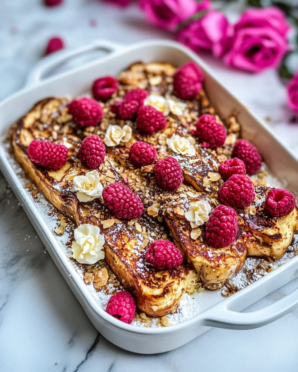 Raspberry Rose Baked French Toast