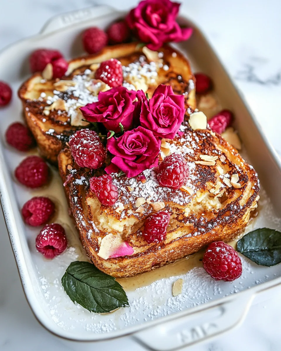 Raspberry Rose Baked French Toast