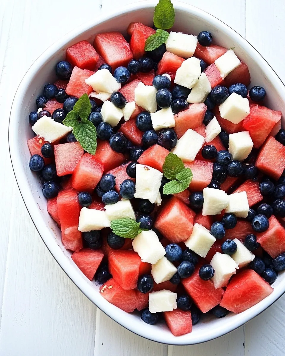 Watermelon Blueberry Fruit Salad