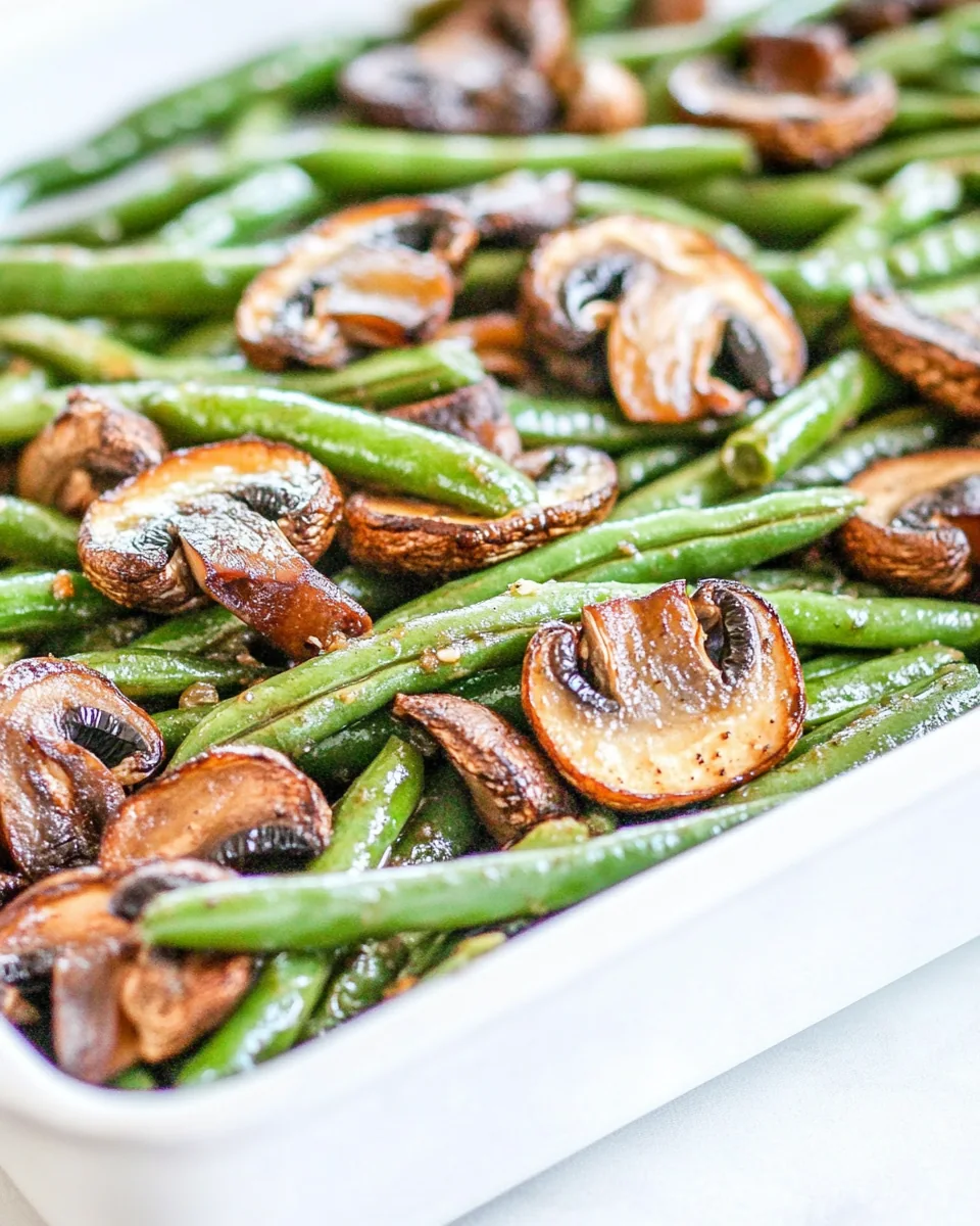 Roasted Green Beans and Mushrooms