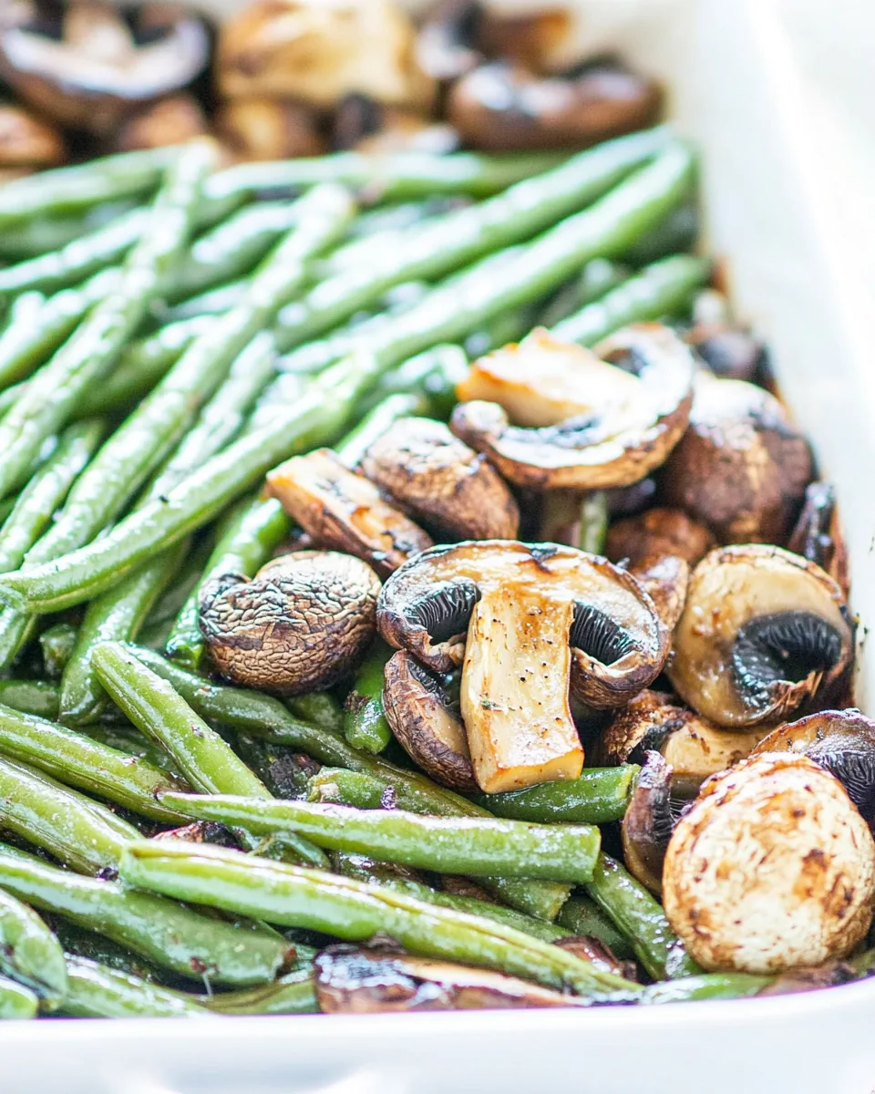 Roasted Green Beans and Mushrooms