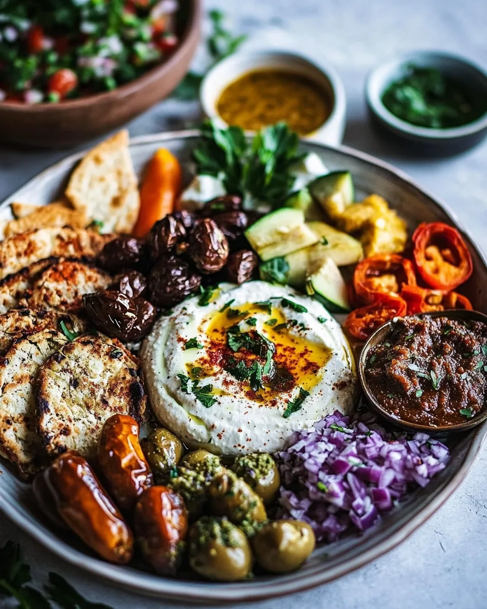 Roasted Red Pepper Meze Platter