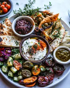 Roasted Red Pepper Meze Platter
