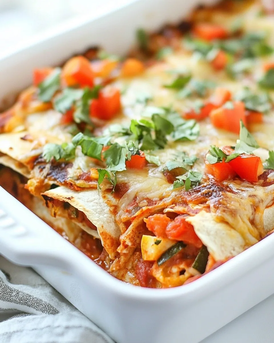 Roasted Vegetable Stacked Enchiladas
