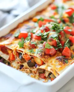 Roasted Vegetable Stacked Enchiladas