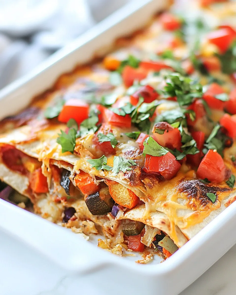 Roasted Vegetable Stacked Enchiladas