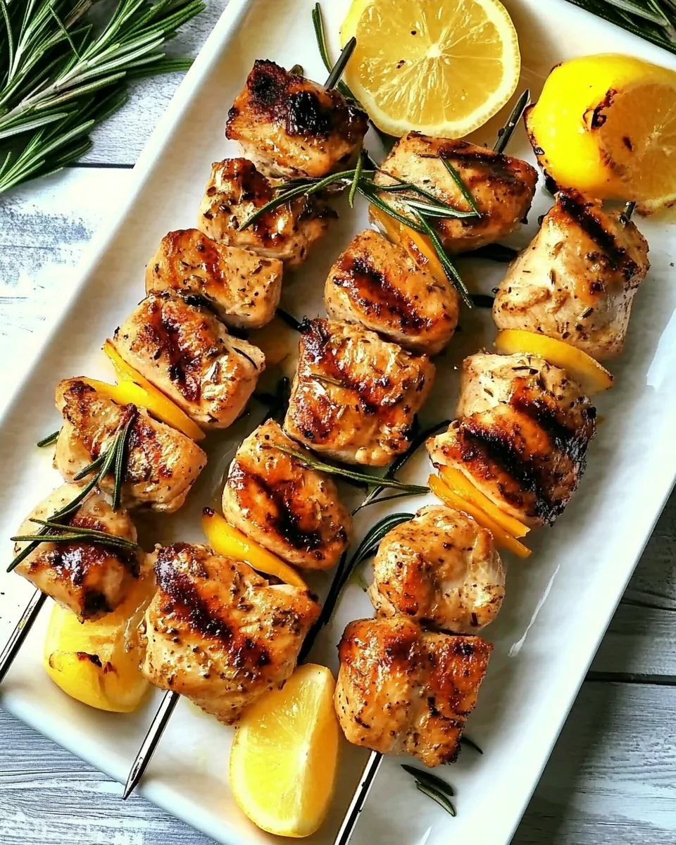 Rosemary Lemon Chicken Skewers
