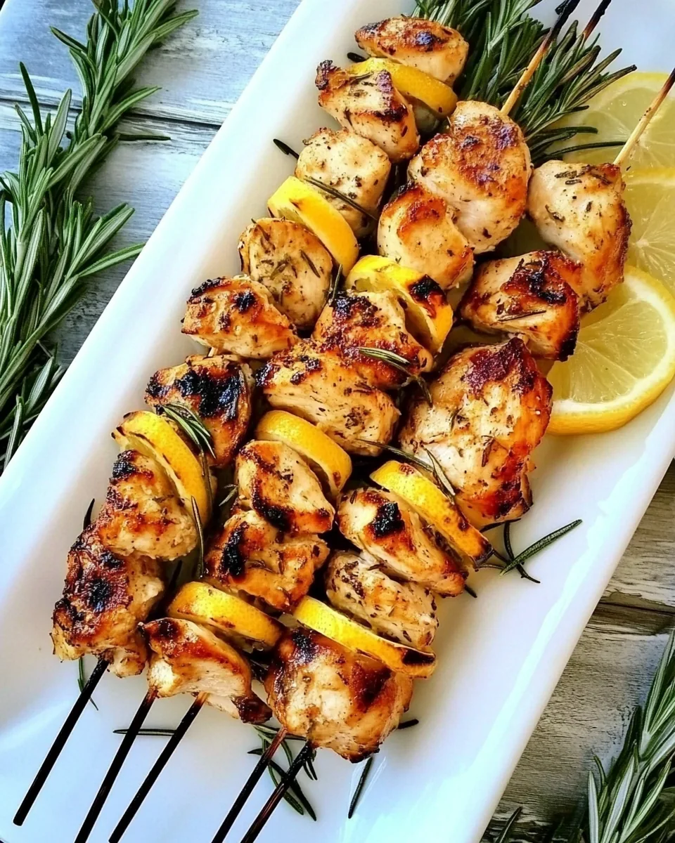 Rosemary Lemon Chicken Skewers