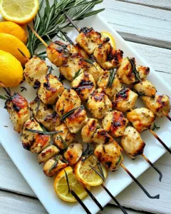 Rosemary Lemon Chicken Skewers