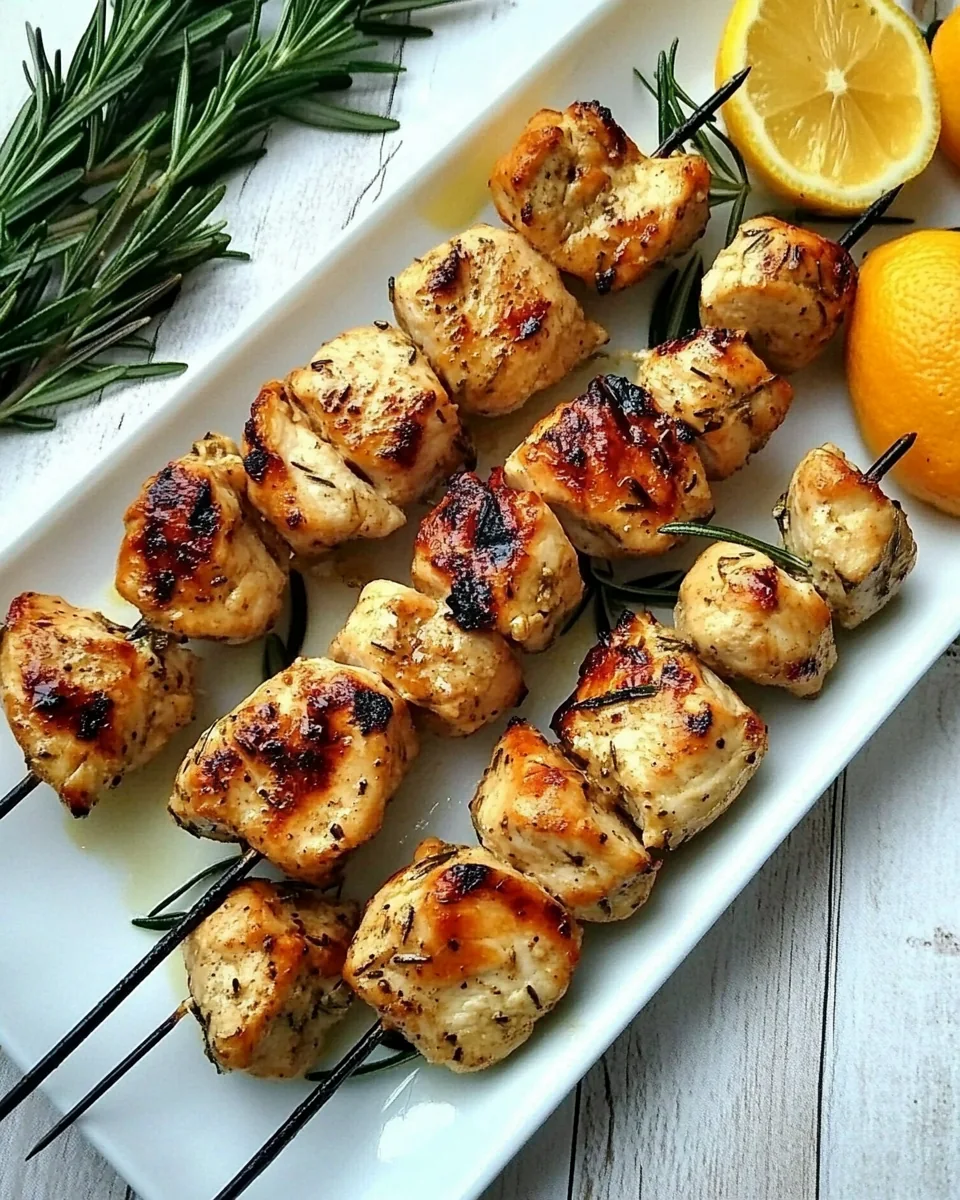 Rosemary Lemon Chicken Skewers