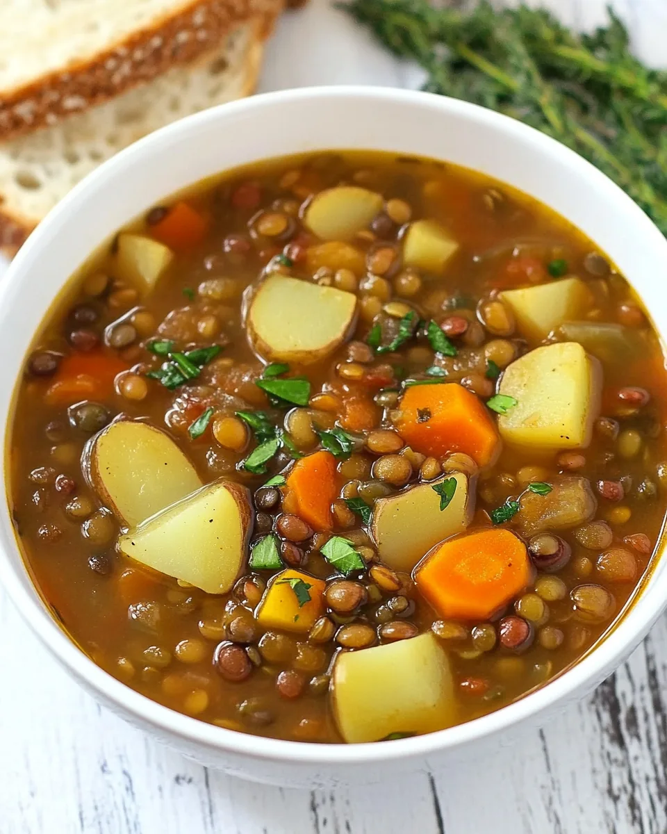 Rustic Lentil Potato Soup