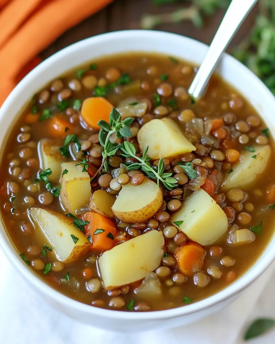 Rustic Lentil Potato Soup