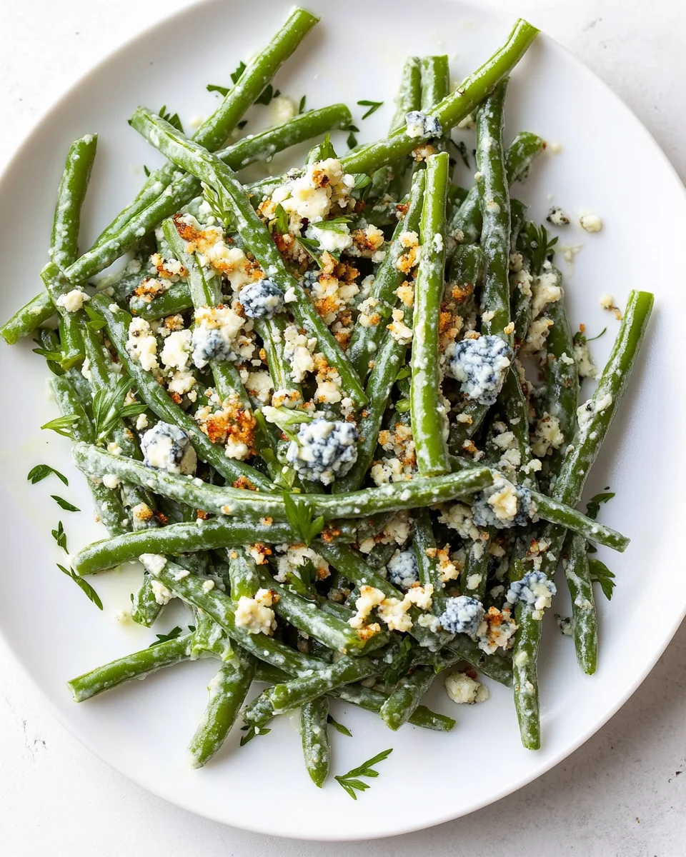 Fresh Green Bean Salad with Blue Cheese and Dijon