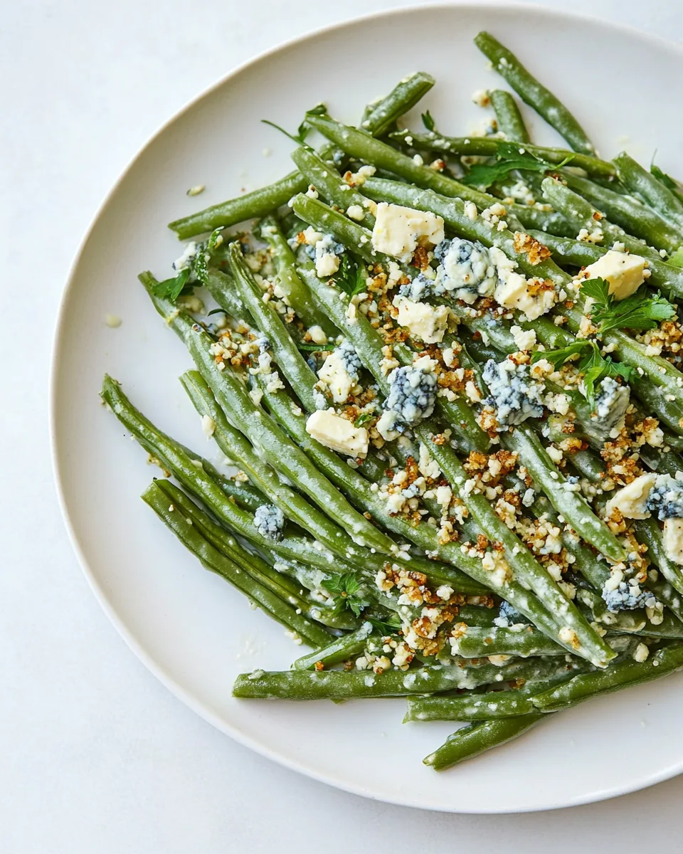 Fresh Green Bean Salad with Blue Cheese and Dijon
