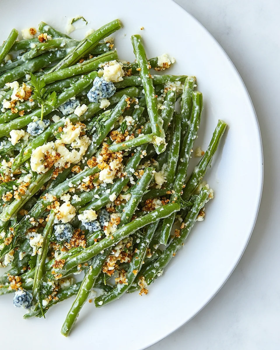 Fresh Green Bean Salad with Blue Cheese and Dijon