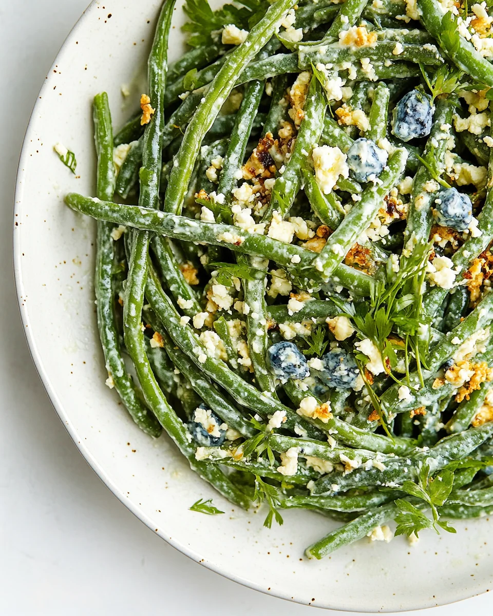 Fresh Green Bean Salad with Blue Cheese and Dijon