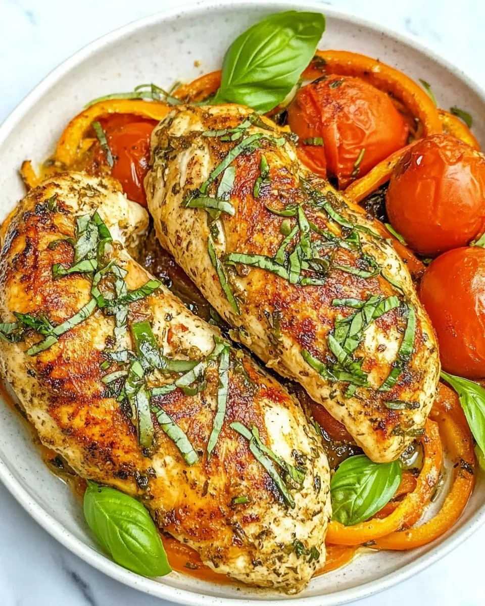 Skillet Garlic Basil Chicken
