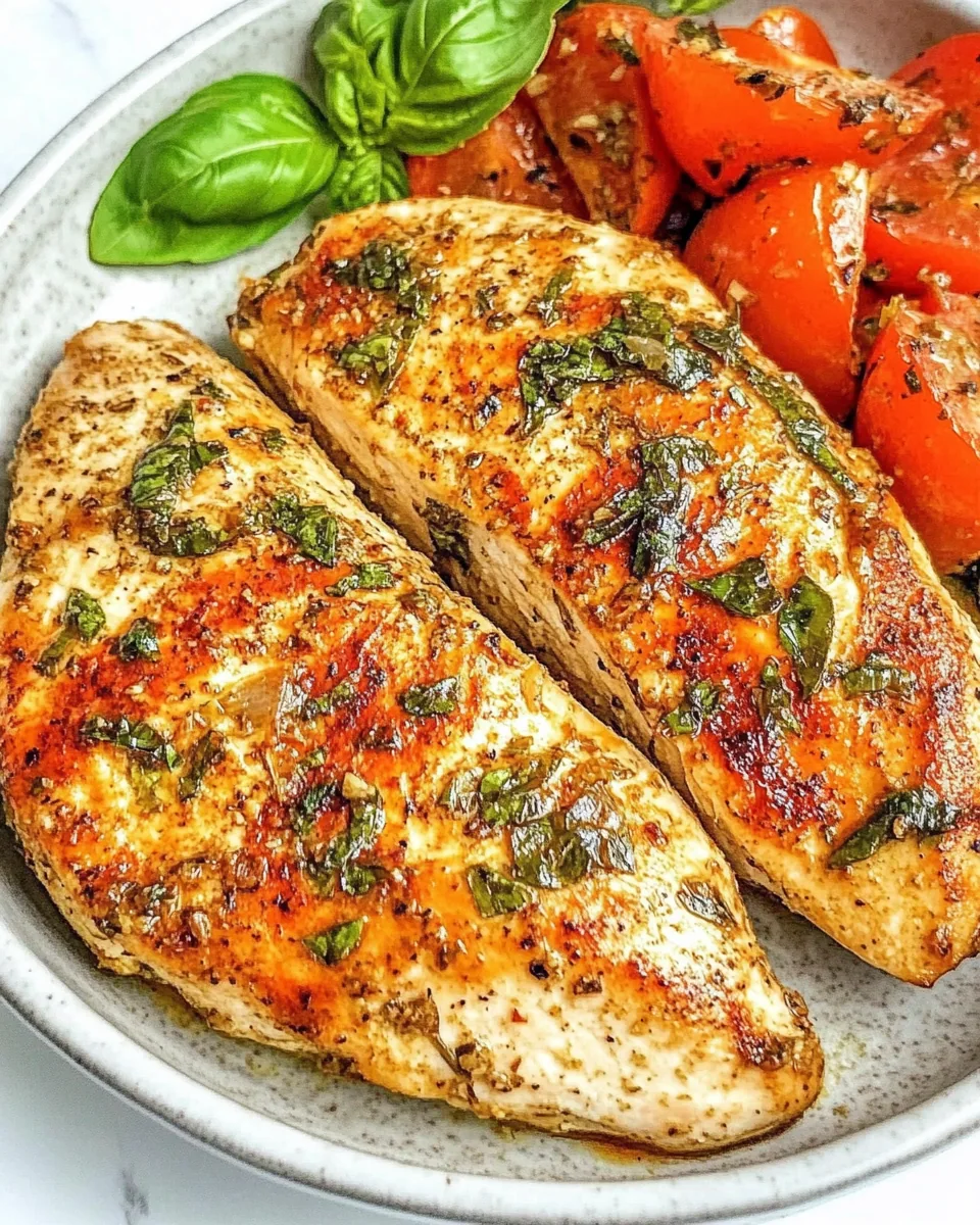 Skillet Garlic Basil Chicken