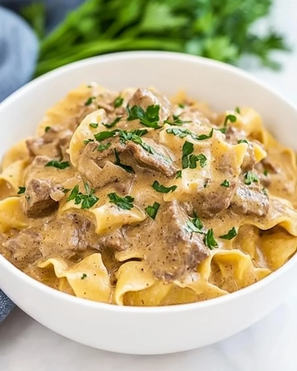 Slow Cooker Beef Stroganoff