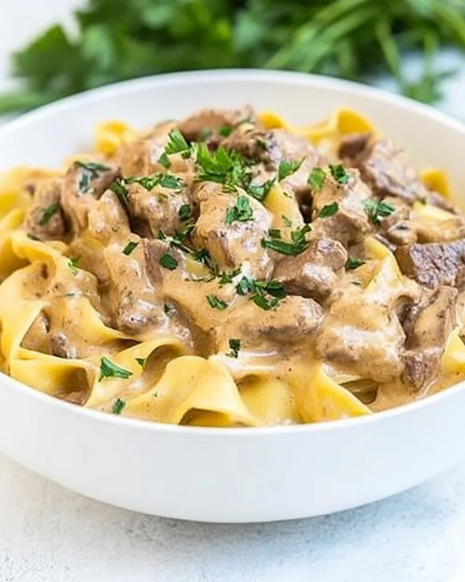 Slow Cooker Beef Stroganoff