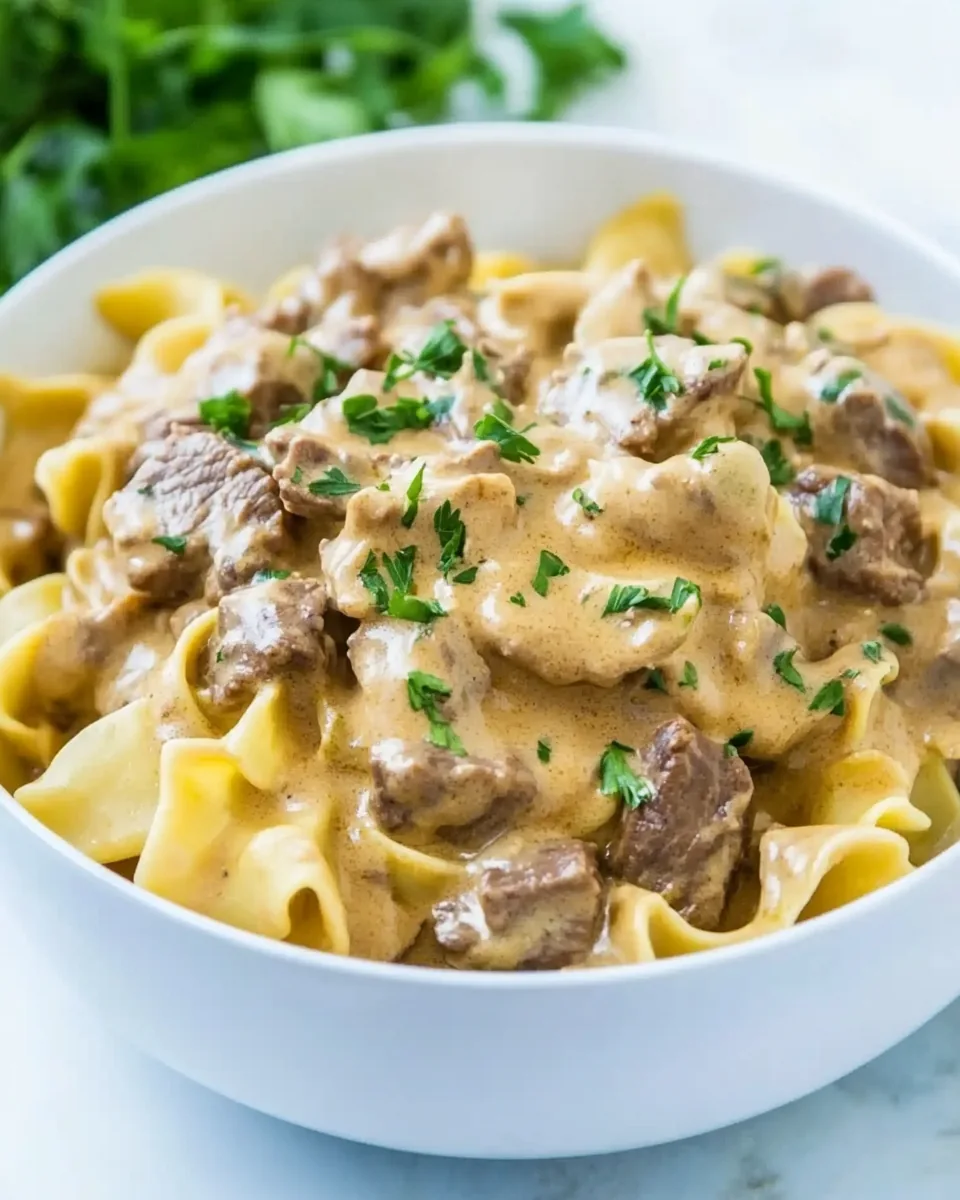 Slow Cooker Beef Stroganoff