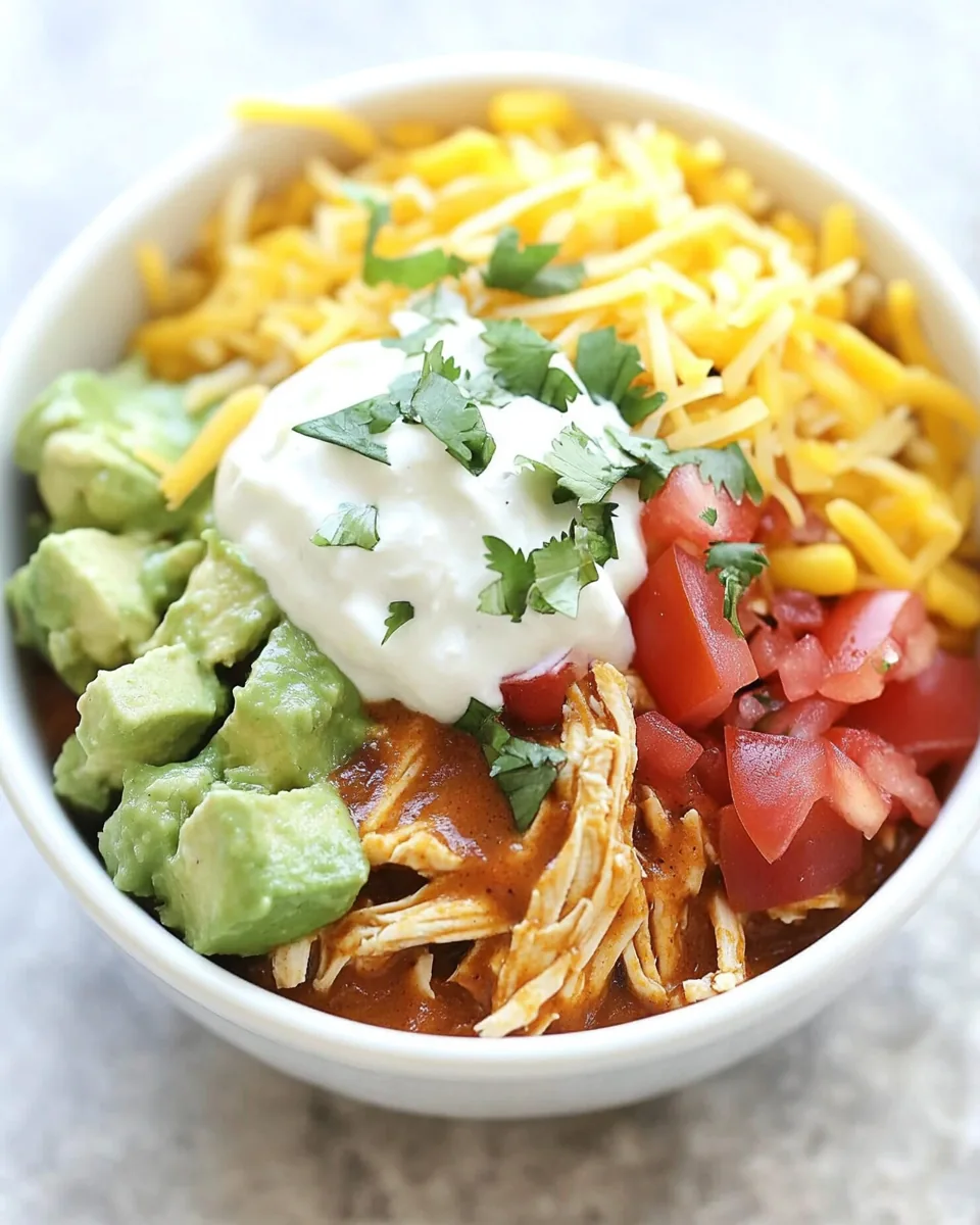 Slow Cooker Chicken Enchilada Bowls