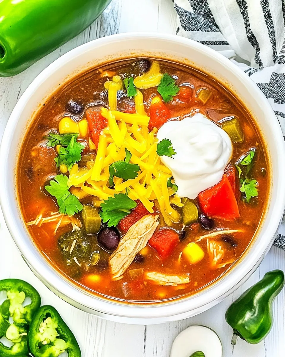 Slow Cooker Chicken Enchilada Soup