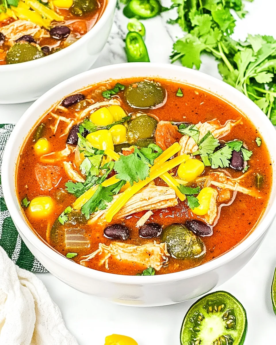 Slow Cooker Chicken Enchilada Soup