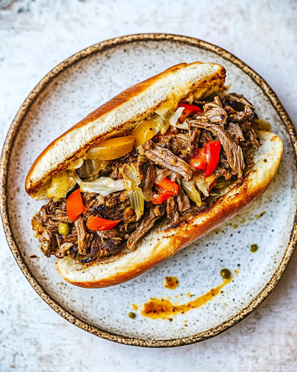 Slow Cooker Italian Beef Sandwiches
