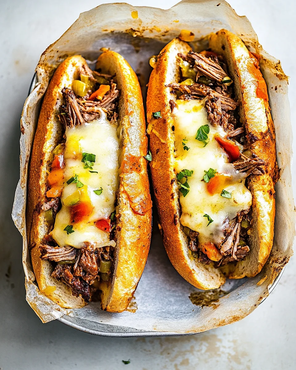 Slow Cooker Italian Beef Sandwiches