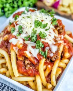 Slow Cooker Parmesan Garlic Pizza Pasta