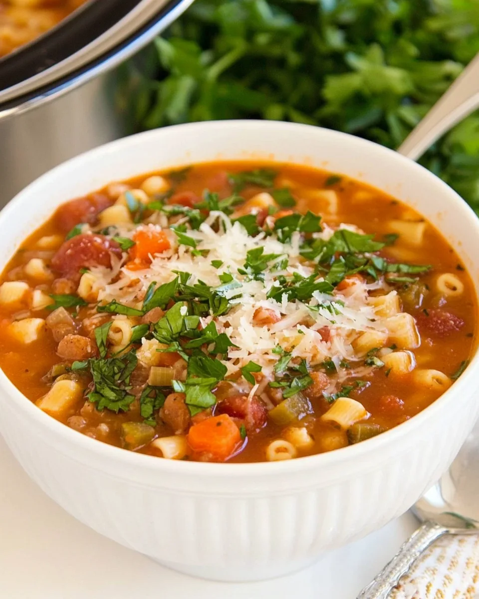 Slow Cooker Pasta e Fagioli Soup