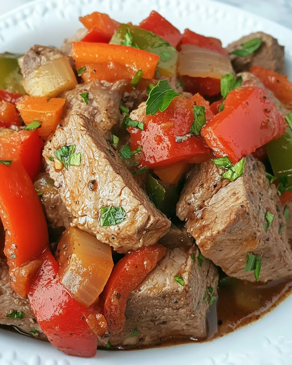 Slow Cooker Peppered Steak