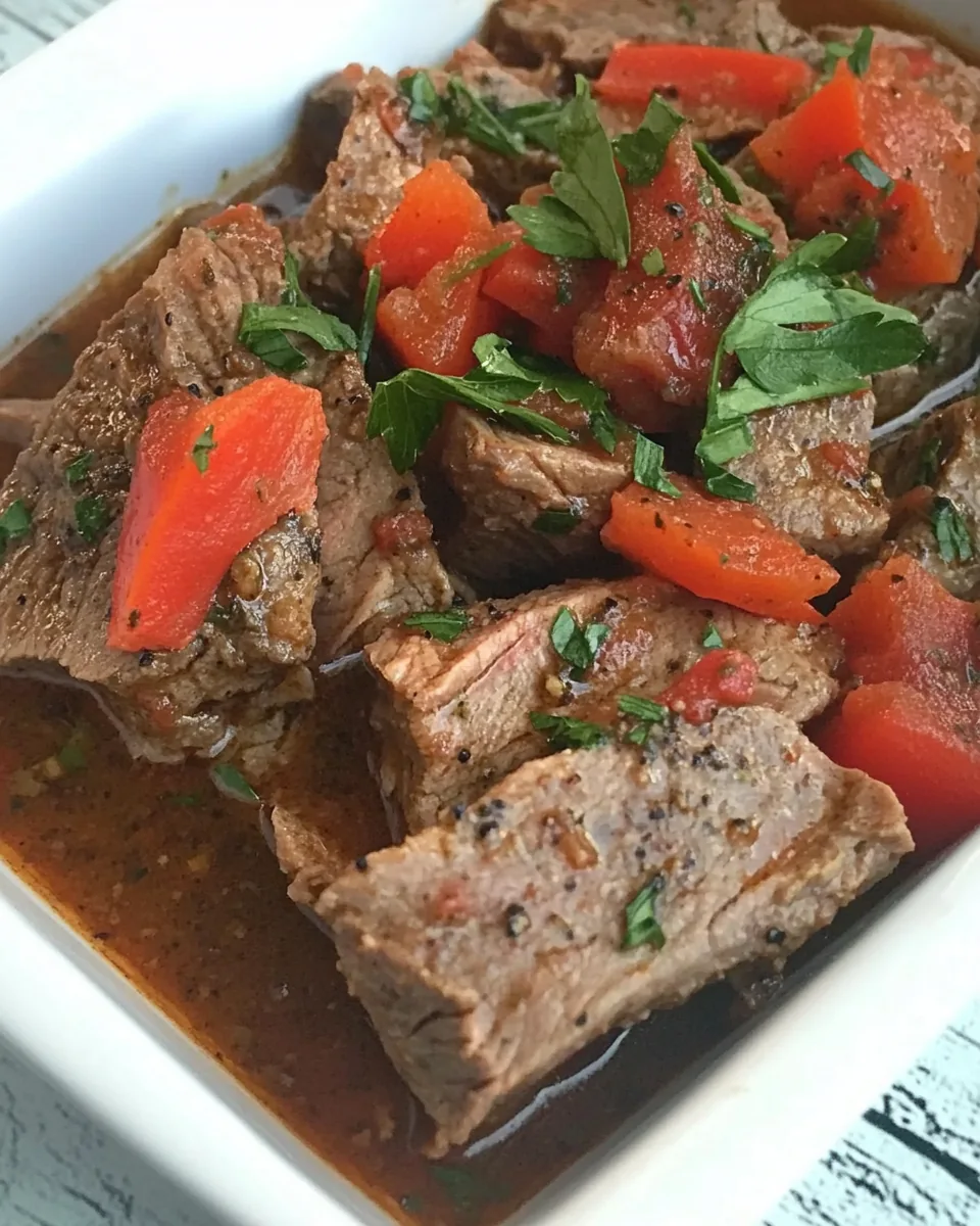 Slow Cooker Peppered Steak